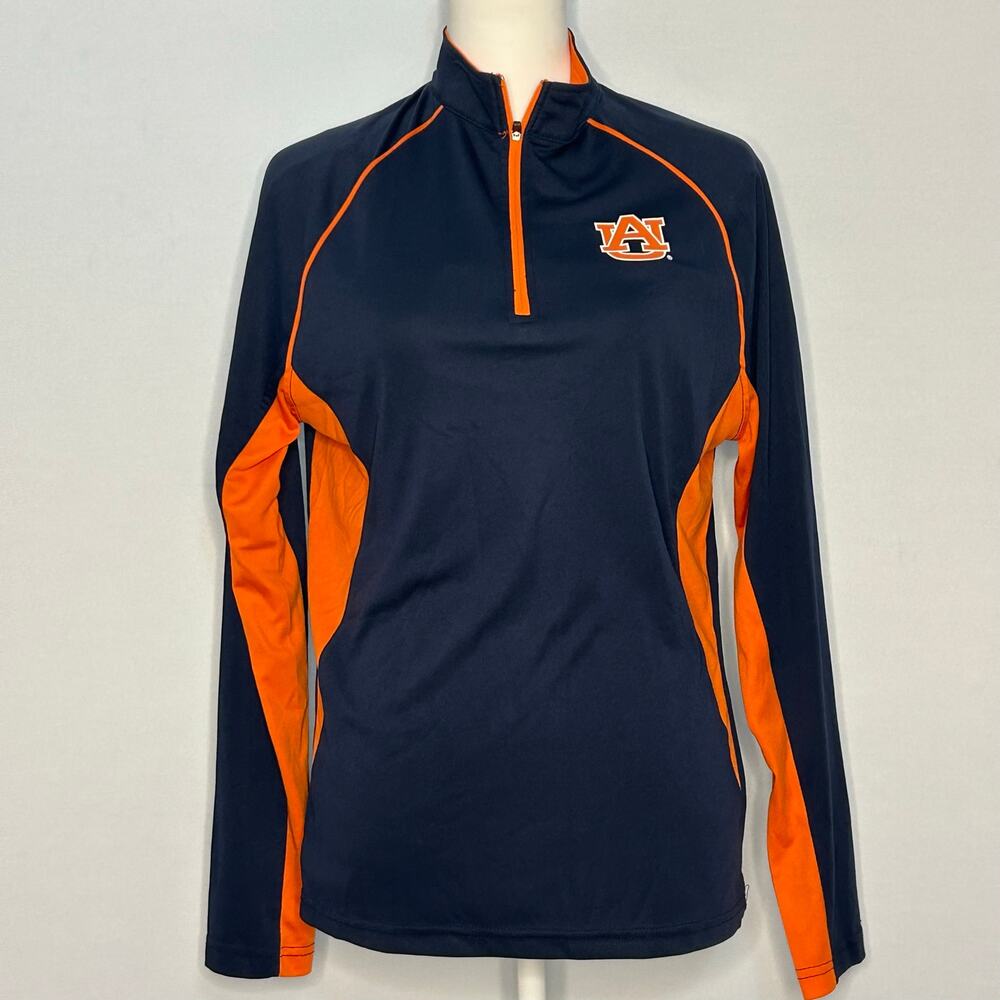 Auburn Tigers Stadium Athletic Quarter Zip Pullover Small Navy Orange